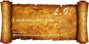 Landsteiner Ida névjegykártya